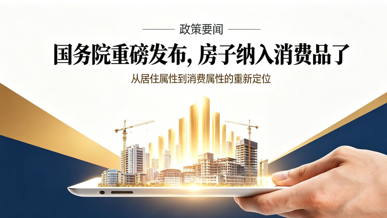 国务院发布房子纳入消费品案例截图